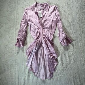 Alexander Wang Light Pink Satin shirt dress